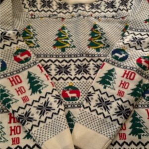 Next Festive Crewneck Sweater - White, Green, Red, Blue